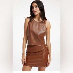 Women’s Good American Faux Leather Sleeveless Top Sz 3 (Large) NWT